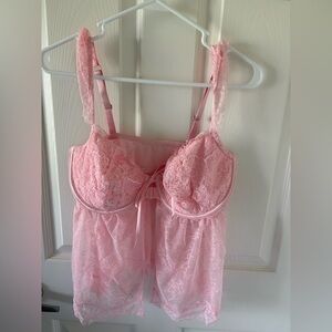 NWT - Victorias Secret Pink baby doll lingerie top - M /DD